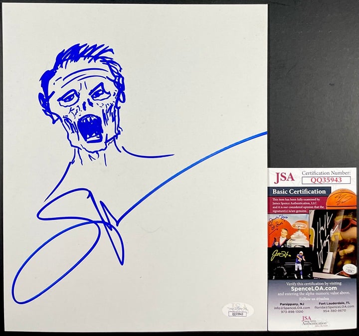 Greg Nicotero Signed The Walking Dead 8x10 Zombie Sketch Autograph JSA COA