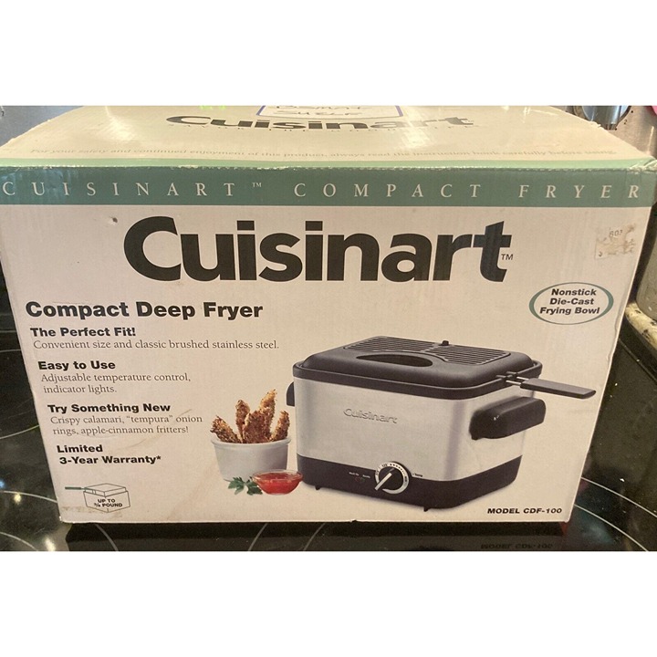 Cuisinart Mini Deep Fryer - Brushed Stainless Steel - Model# CDF-100