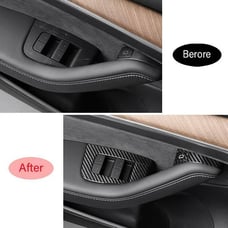 NEW Tesla Model Y 2020-2023 Real Carbon Fiber Window Lift Panel Switch Cover X14