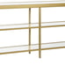 Henn&Hart 64 Wide Rectangular Console Table in Brass, Accent Table