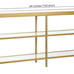 Henn&Hart 64 Wide Rectangular Console Table in Brass, Accent Table