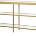 Henn&Hart 64 Wide Rectangular Console Table in Brass, Accent Table