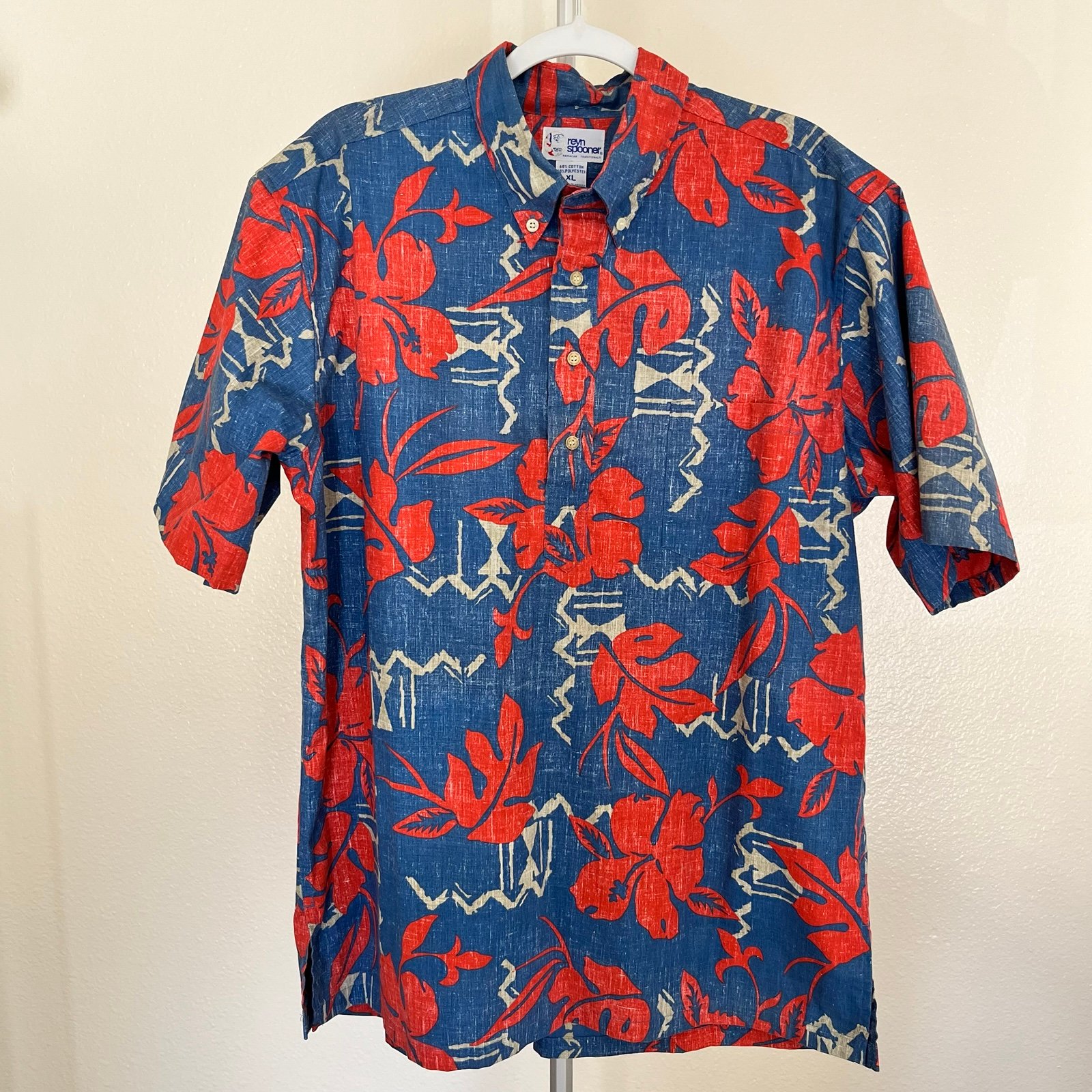 Vintage Reyn Spooner Reverse Print Floral Hawaiian Shirt Size XL