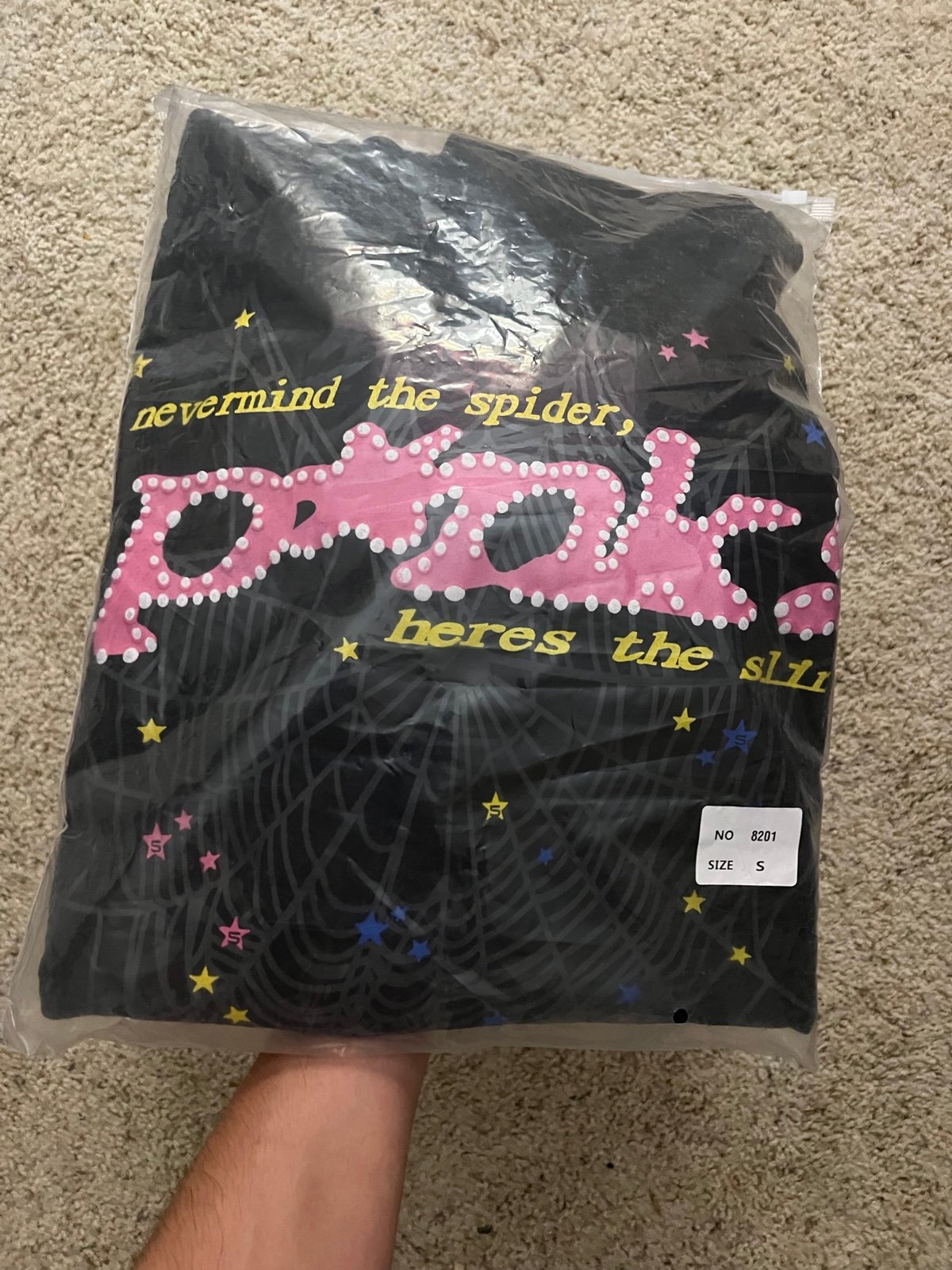 Black pxnk Sp5der hoodie size small