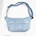 STYLISM Denmark Sheepskin Oversized Puffy Quilted Light Blue Crossbody Bag NWT