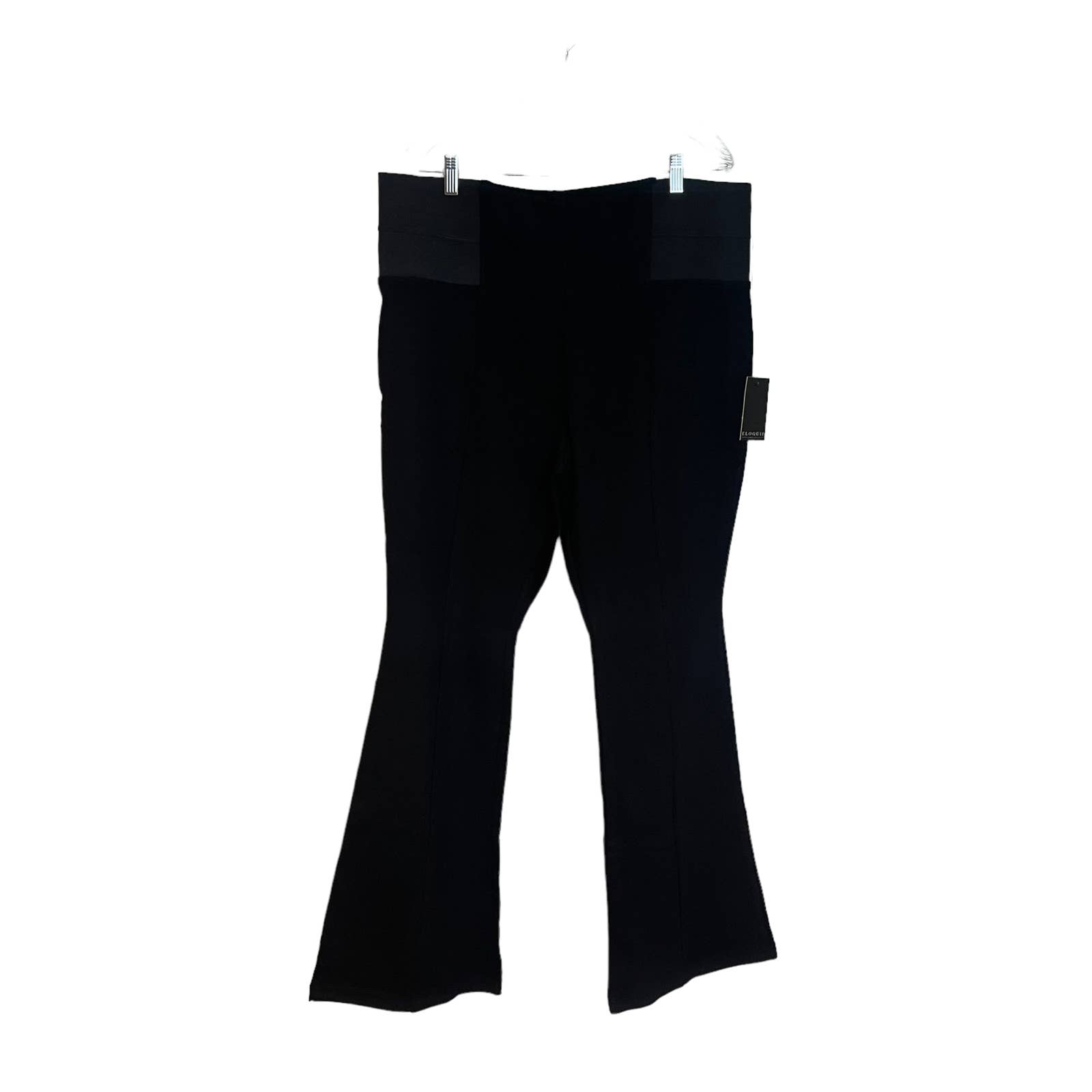 NEW Eloquii Flat Front Pull On Bootcut Straight Black Pants Women's Size 20