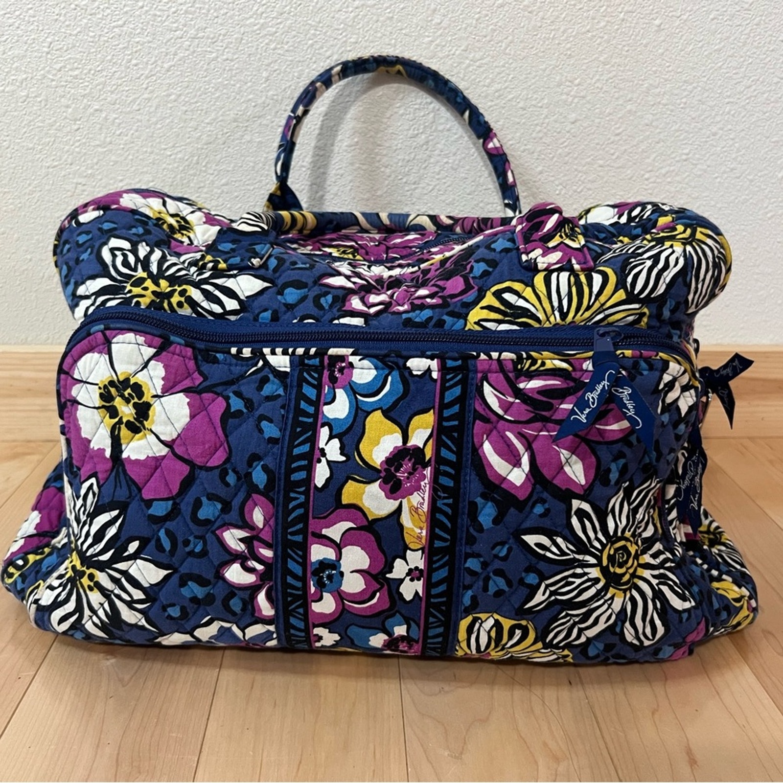Vera Bradley Large Weekender Duffle Bag Tote Vintage Pattern - African Violet