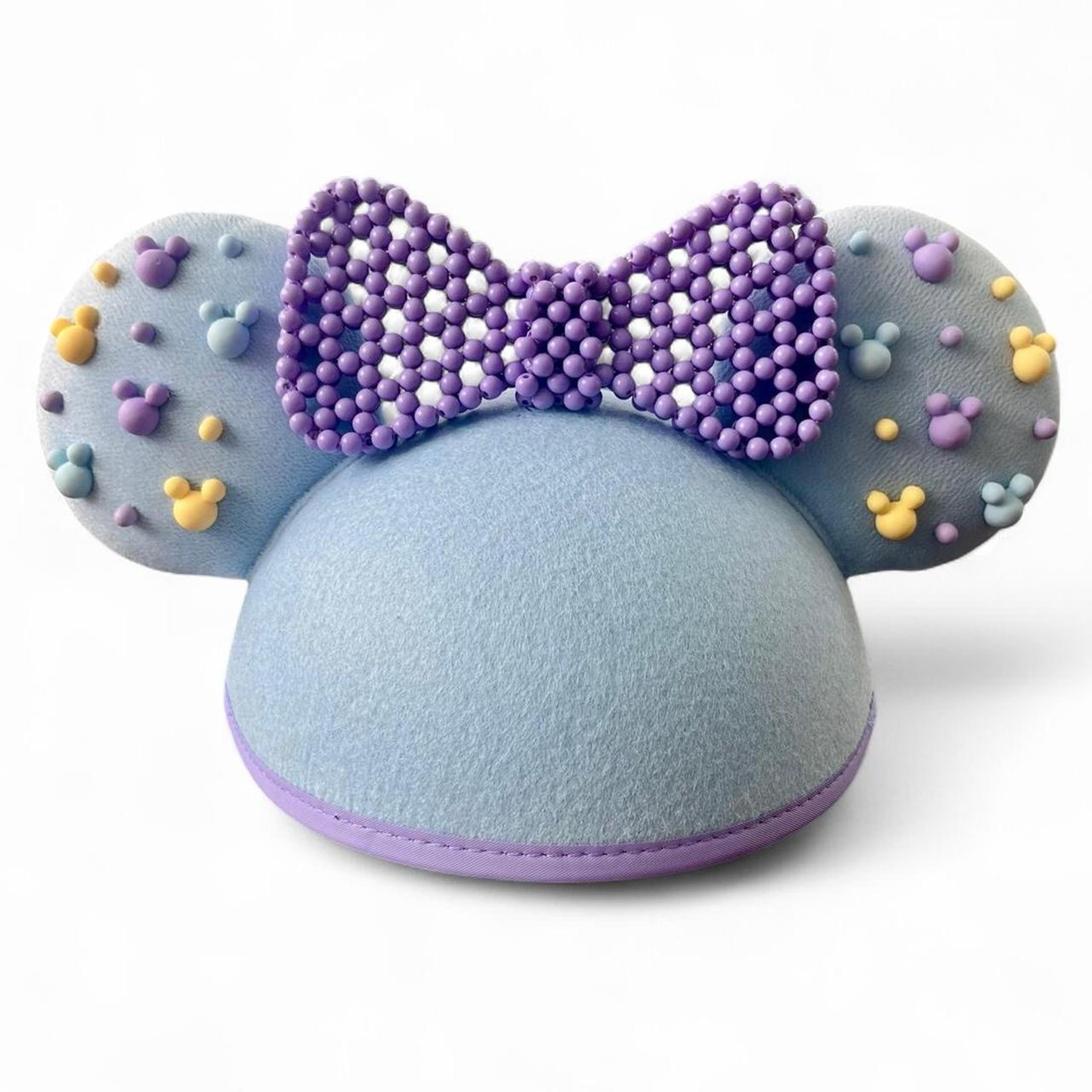 Minnie Mouse Beaded Purple Blue Ear Hat