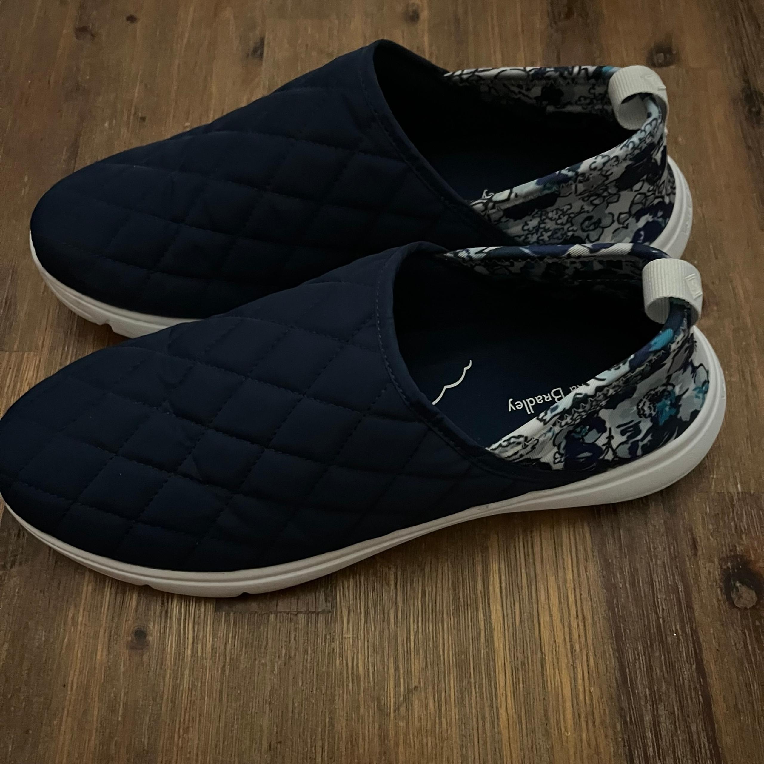 Vera Bradley Sneakers VB Cloud Slip On Quilted Womens Size 10 Blue/ Flower