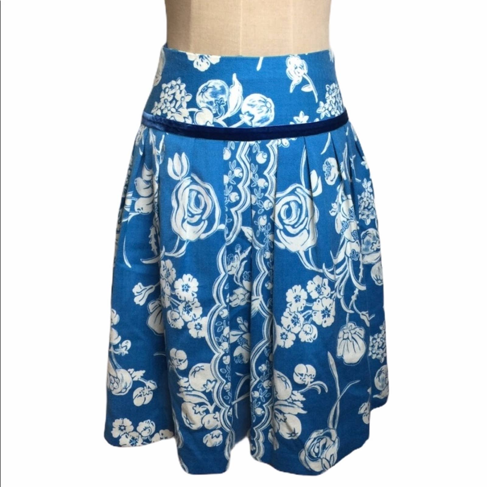 NWT Tracy Reese wool printed pleated skirt Reg 325 SZ 2