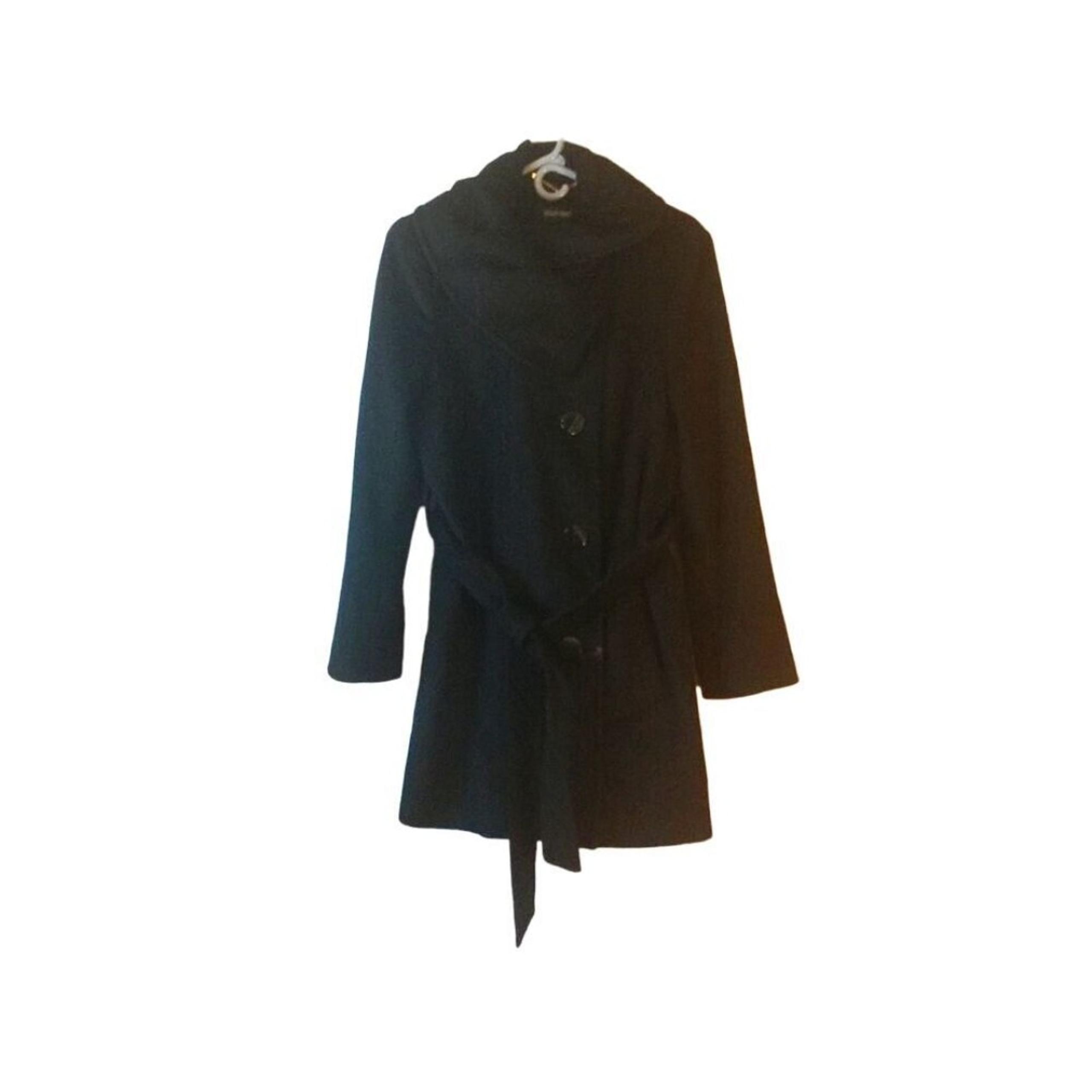Ellen Tracy Belted Trench Coat Black Size 10