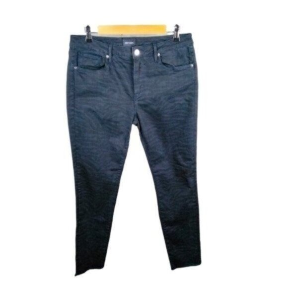 Driftwood Jackie Animal Print High-rise Skinny Ankle Jeans Black 30 Jeans
