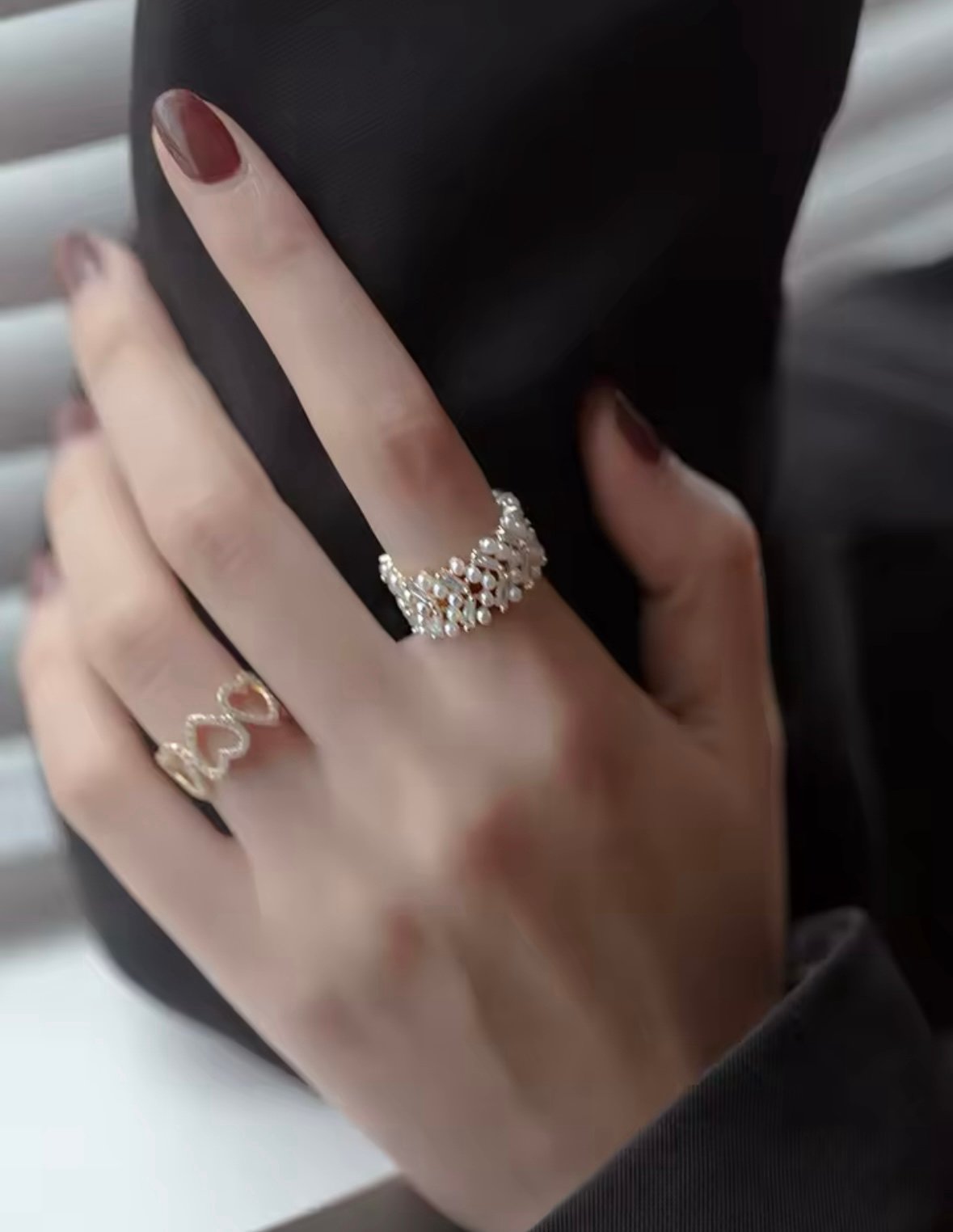 High Quality Pearl Zircon Ring