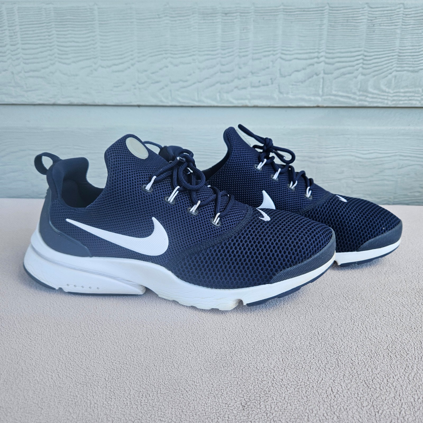 Nike Air Presto Fly Men SZ 9.5 Sneaker Shoes Navy Breathable Slip-On 908019-400