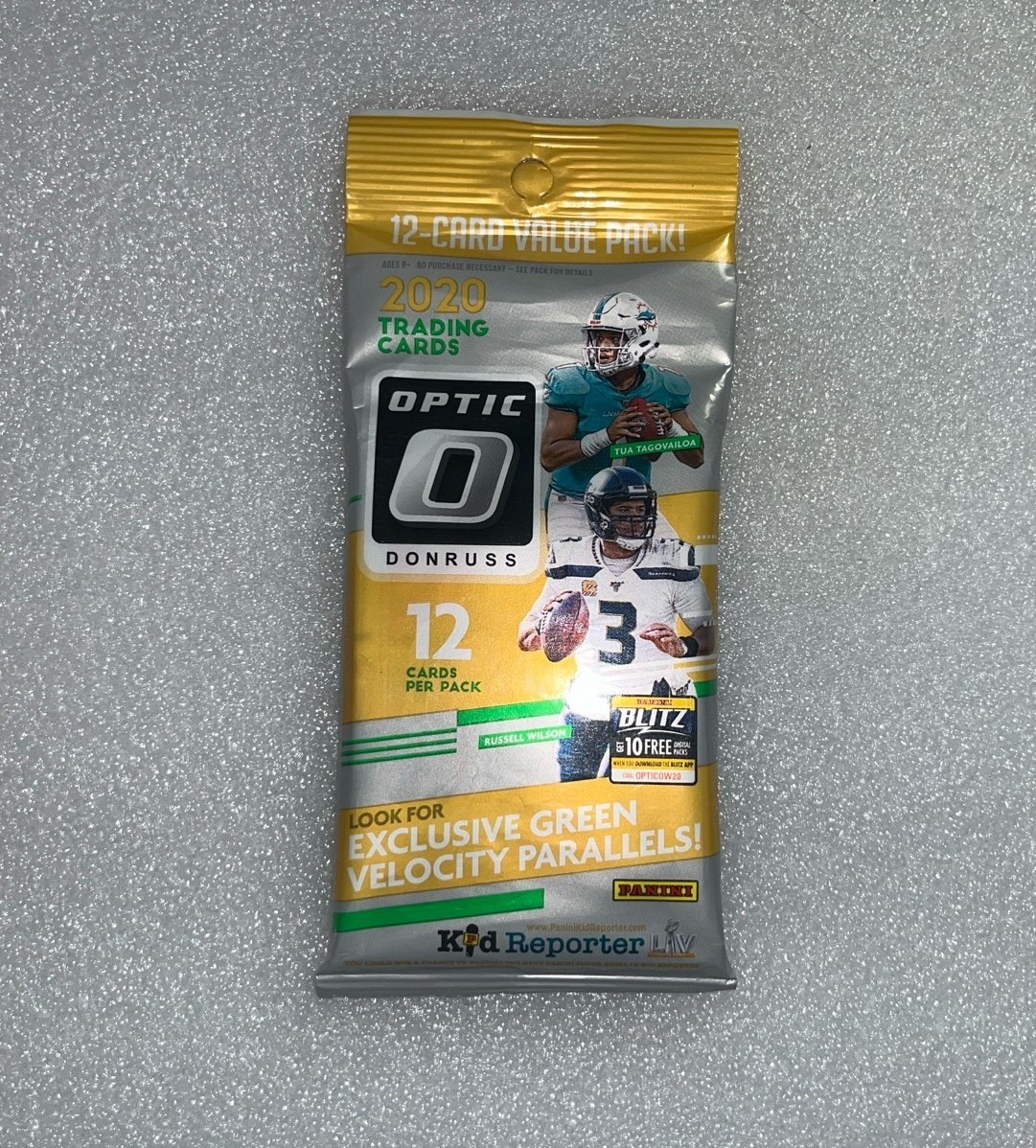 2020 Optic Donruss Panini Cello 12 Card Football Value Fat Pack Green Velocity