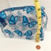 10 Cosmetic Makeup Bag Pouch Travel Plastic Case Clear Blue Butterfly