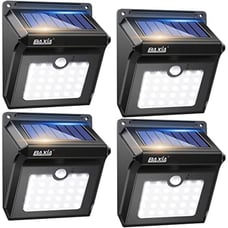 Solar Outdoor Lights Wireless Security Motion Sensor Waterproof (400LM, 4 Pack)