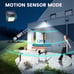Solar Outdoor Lights Wireless Security Motion Sensor Waterproof (400LM, 4 Pack)