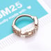 14 Karat Gold Square Chain Link Sparkle Design Seamless Clicker Hoop Ring