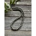 10mm 22 Inch Sterling Silver Striped Oxidized Pearls Bead Necklace