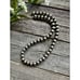 10mm 22 Inch Sterling Silver Striped Oxidized Pearls Bead Necklace