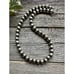 10mm 22 Inch Sterling Silver Striped Oxidized Pearls Bead Necklace