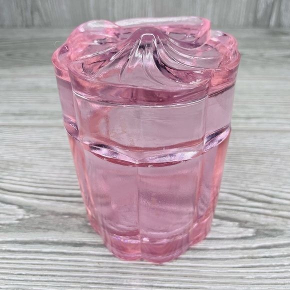 Fenton Glass Pink Iridescent Apothecary Jar / Trinket Dish glass decoration