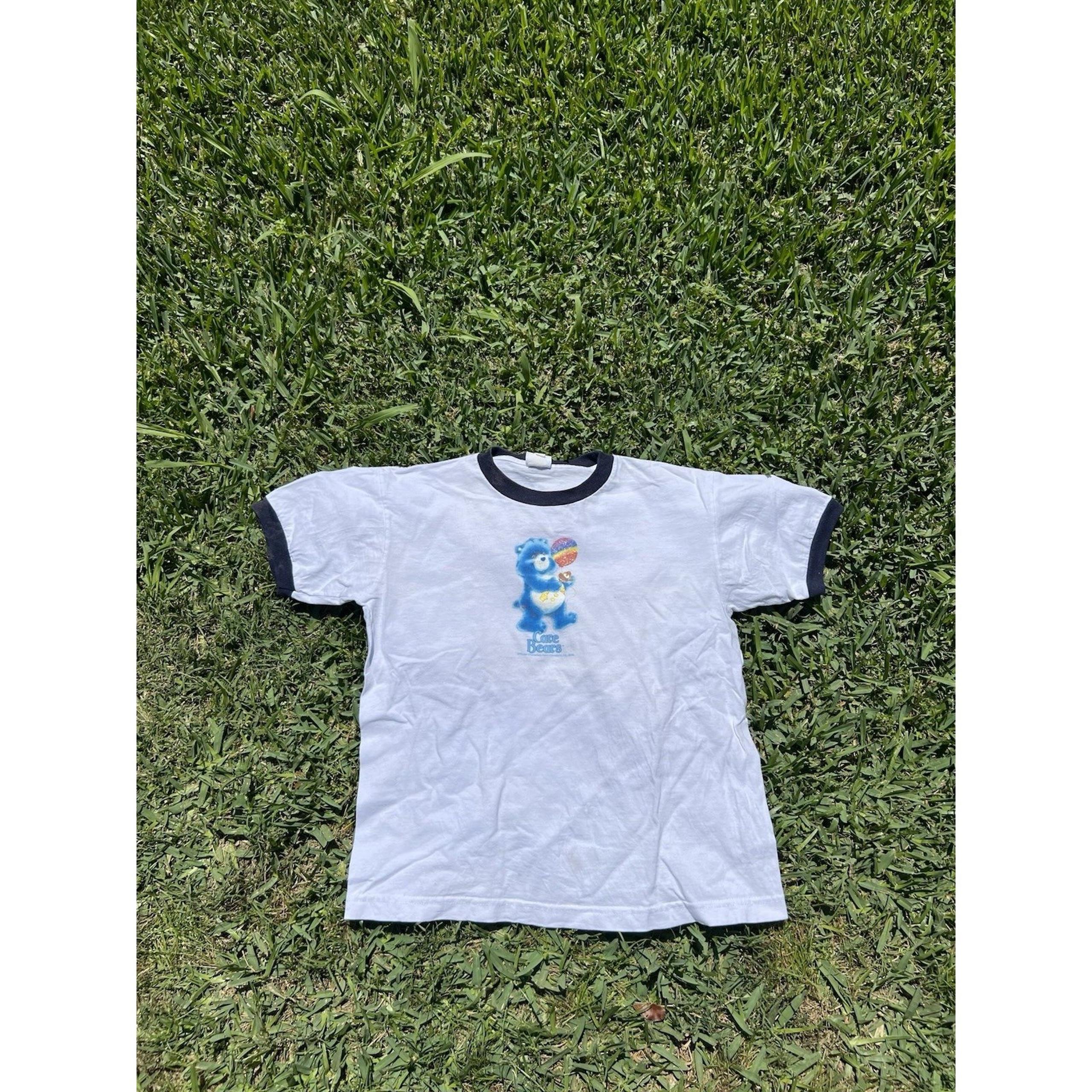 Vintage Care Bears 2000 Ringer T-Shirt Womens L White Blue
