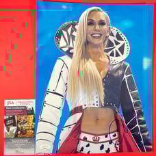 WWE NXT Charlotte Flair Autographed 11x14 Photo Q Signed Wrestlemania JSA COA