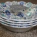 Soho Loft Blue White Flower Floral Scalloped Melamine 8 Soup Bowl Set of 4 NWT