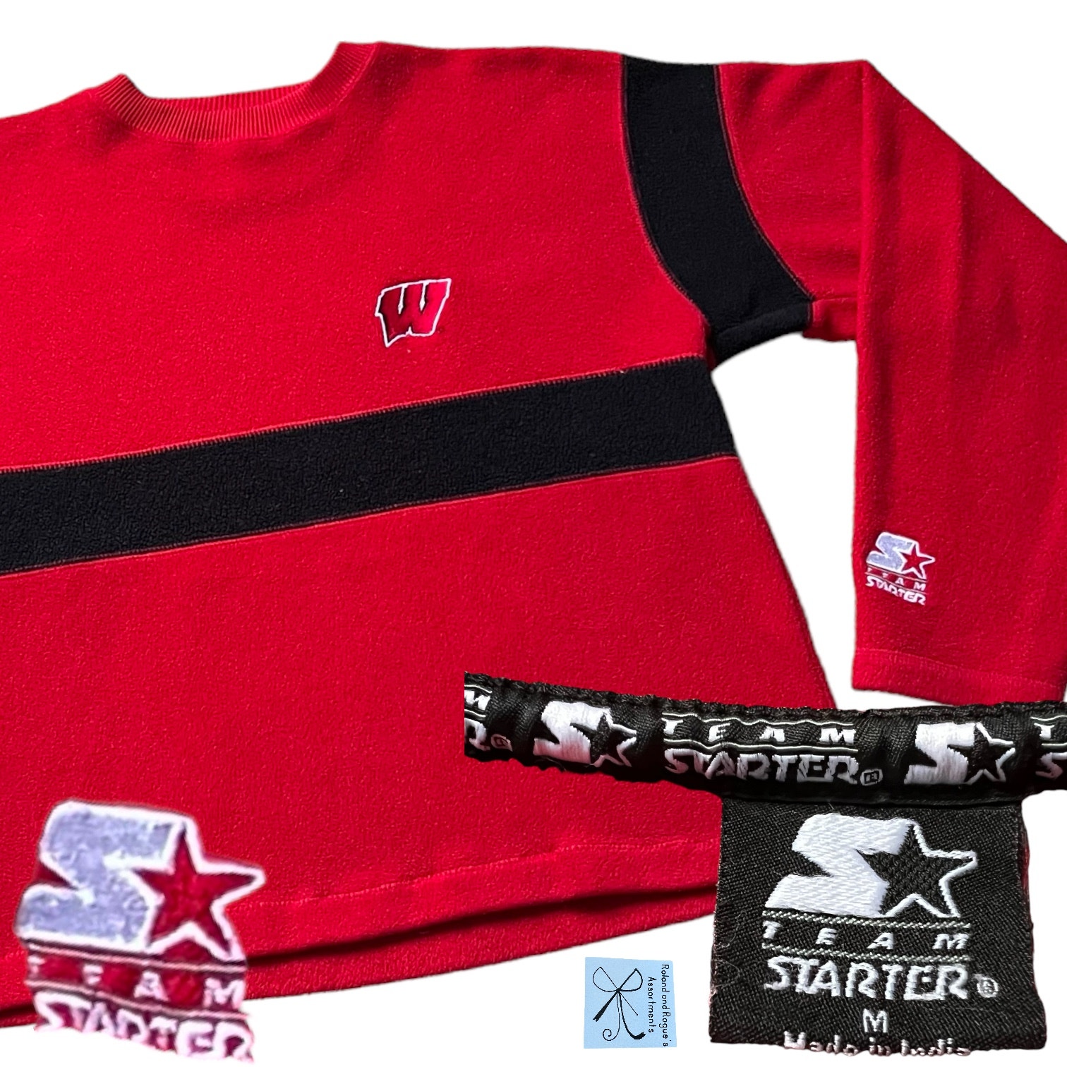 Team Starter Collegiate Wisconsin Badgers Fleece Sweatshirt Sz M