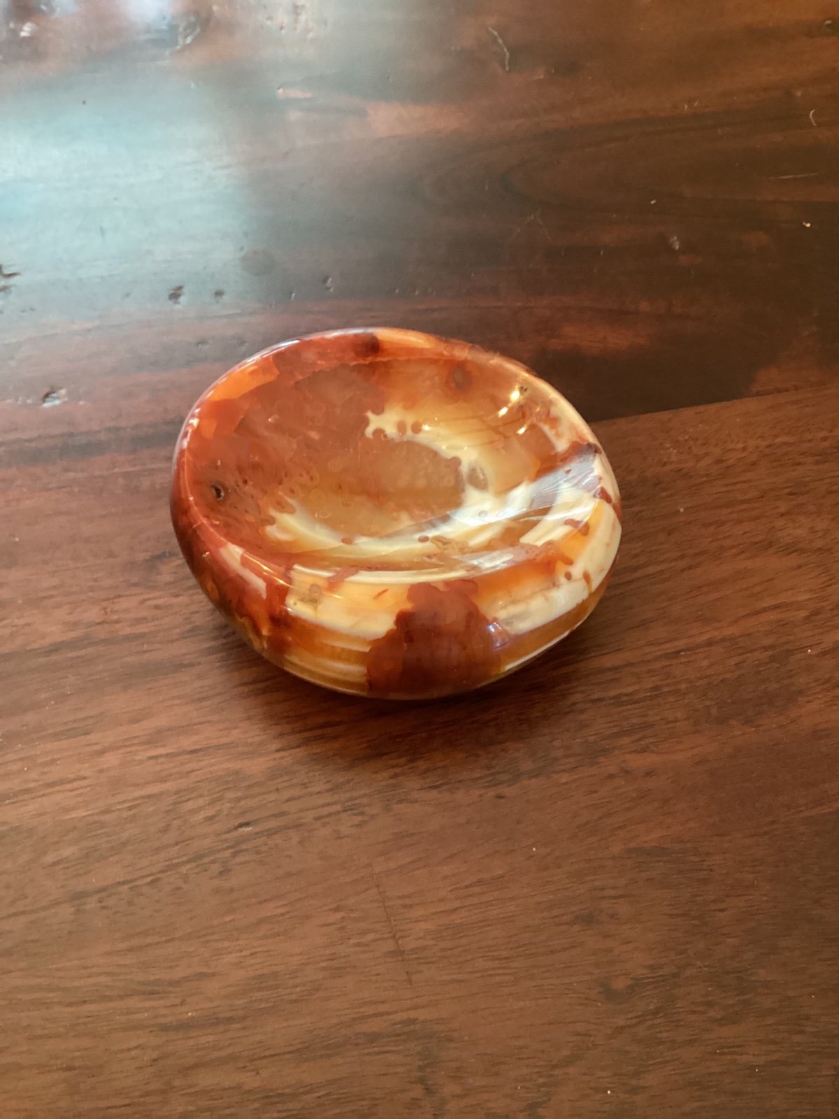 Natural Red Orange CARNELIAN AGATE Crystal Polished bowl