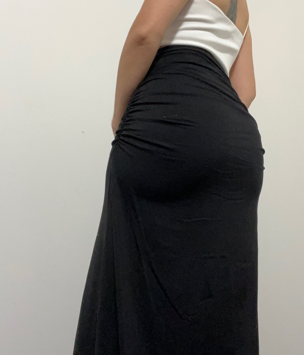 susana monaco ruched slit skirt large nwt