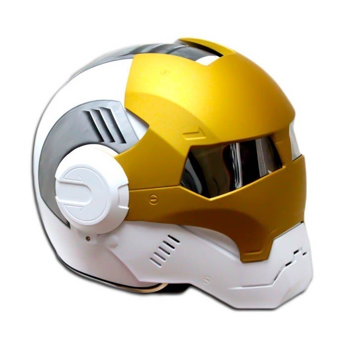 610 White Gold Motorcycle Helmet