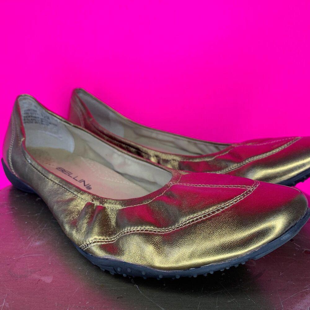 Bellini Jardina Bronze Leather Slip On Ballet Flat Sz 12