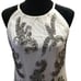 WHBM Women's White & Silver Beaded Embellished Halter Size Medium