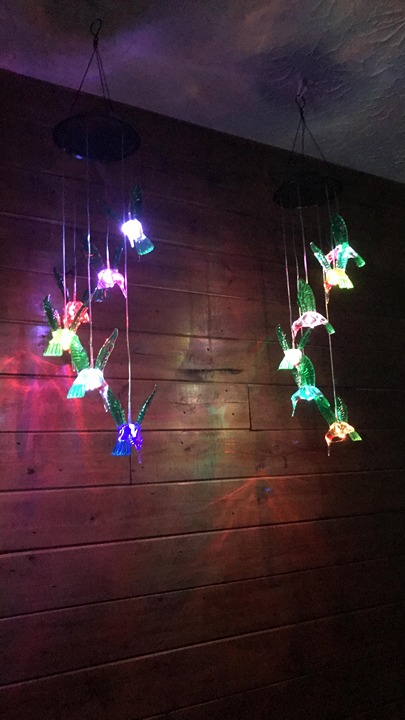 Wind Chime LED Solar Wind Chime Color Changing Six Hummingbird