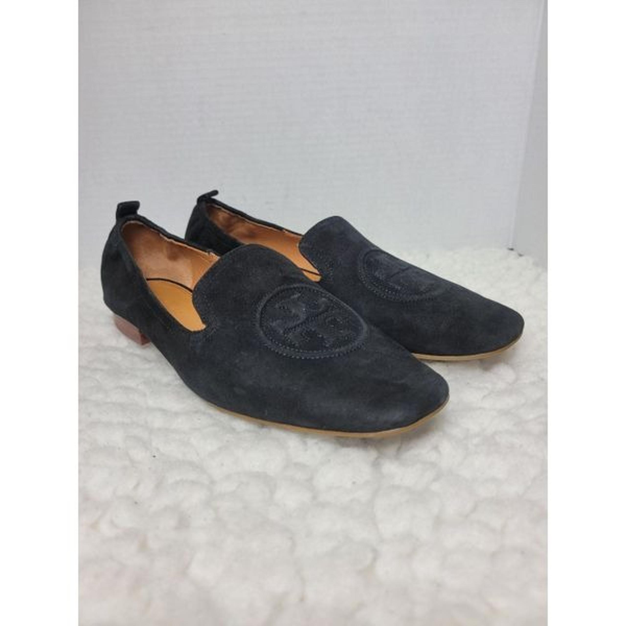 Tory Burch Leigh Women's Loafer Size 9 Perfect Black Leather Closed Toe Shoes Gr