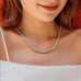 18K White Gold Womens Diamond Necklace 4ct Classic Style Chain Tennis 18 18in