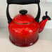Le Creuset Whistling Tea Kettle 2.2 Quart Flame Red Ombre Lg Enamel Teapot