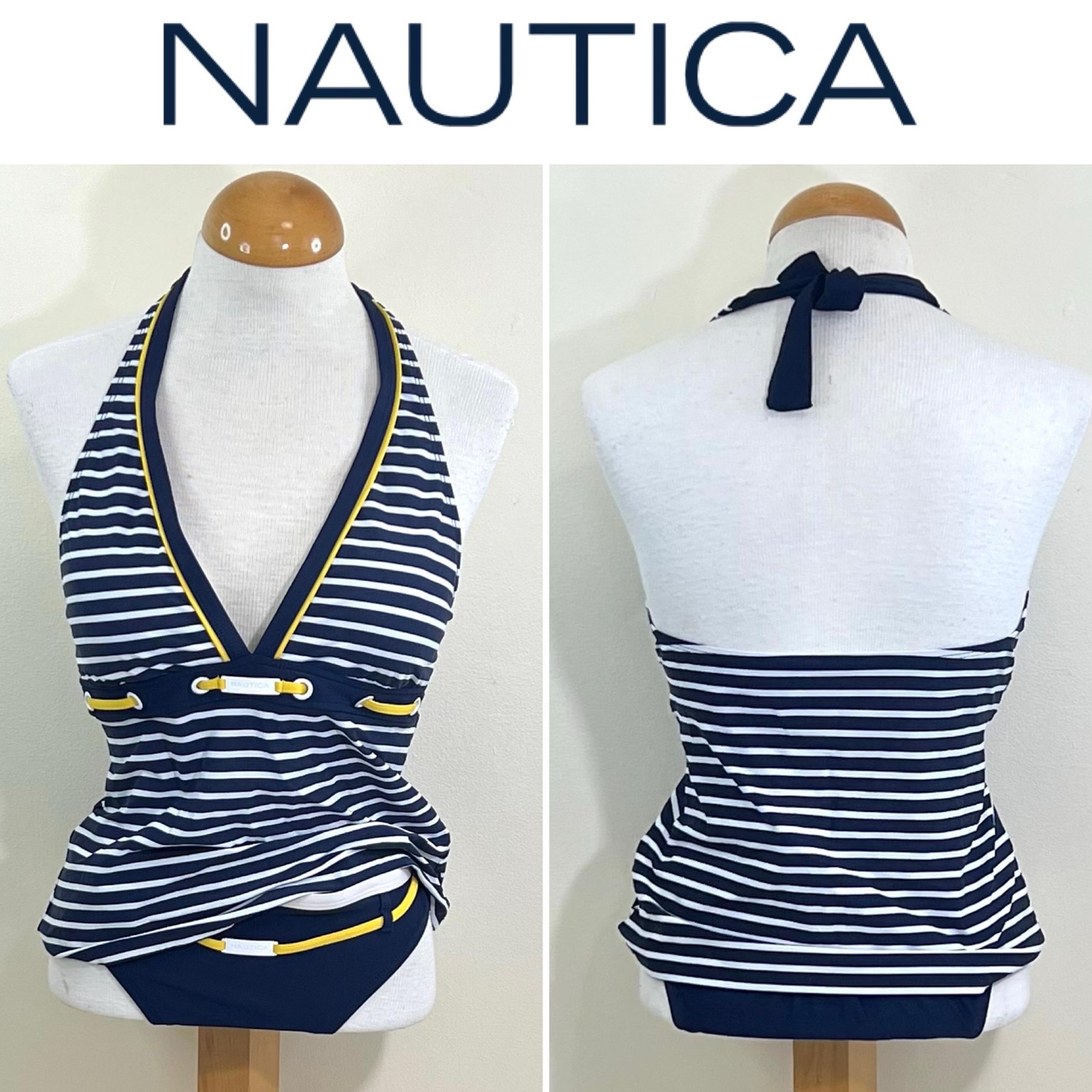 Náutica Women’s Two Piece Striped Halter Swimsuit