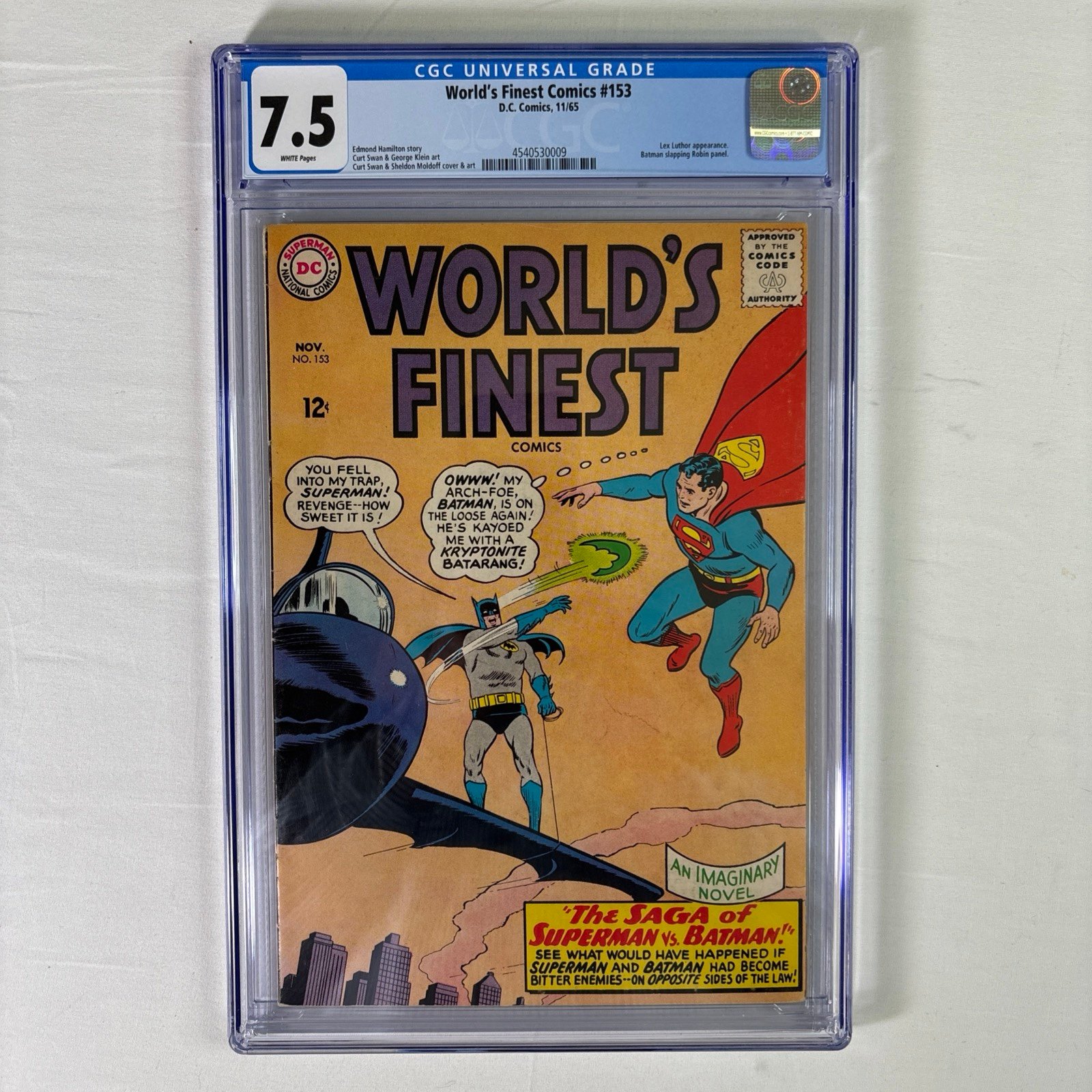 WORLD’S FINEST COMICS #153 Nov. 1965 DC Comic Book CGC Universal Grade 7.5