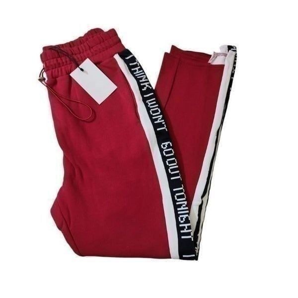 Grey Lab SweatPants Graphic I THINK I WILL NOT GO OUT TONIGHT Size M