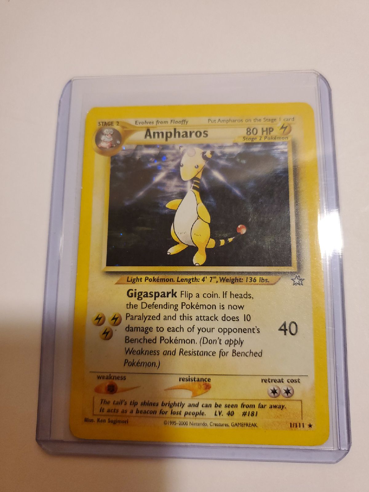 Ampharos - RARE HOLOGRAPHIC GENUINE