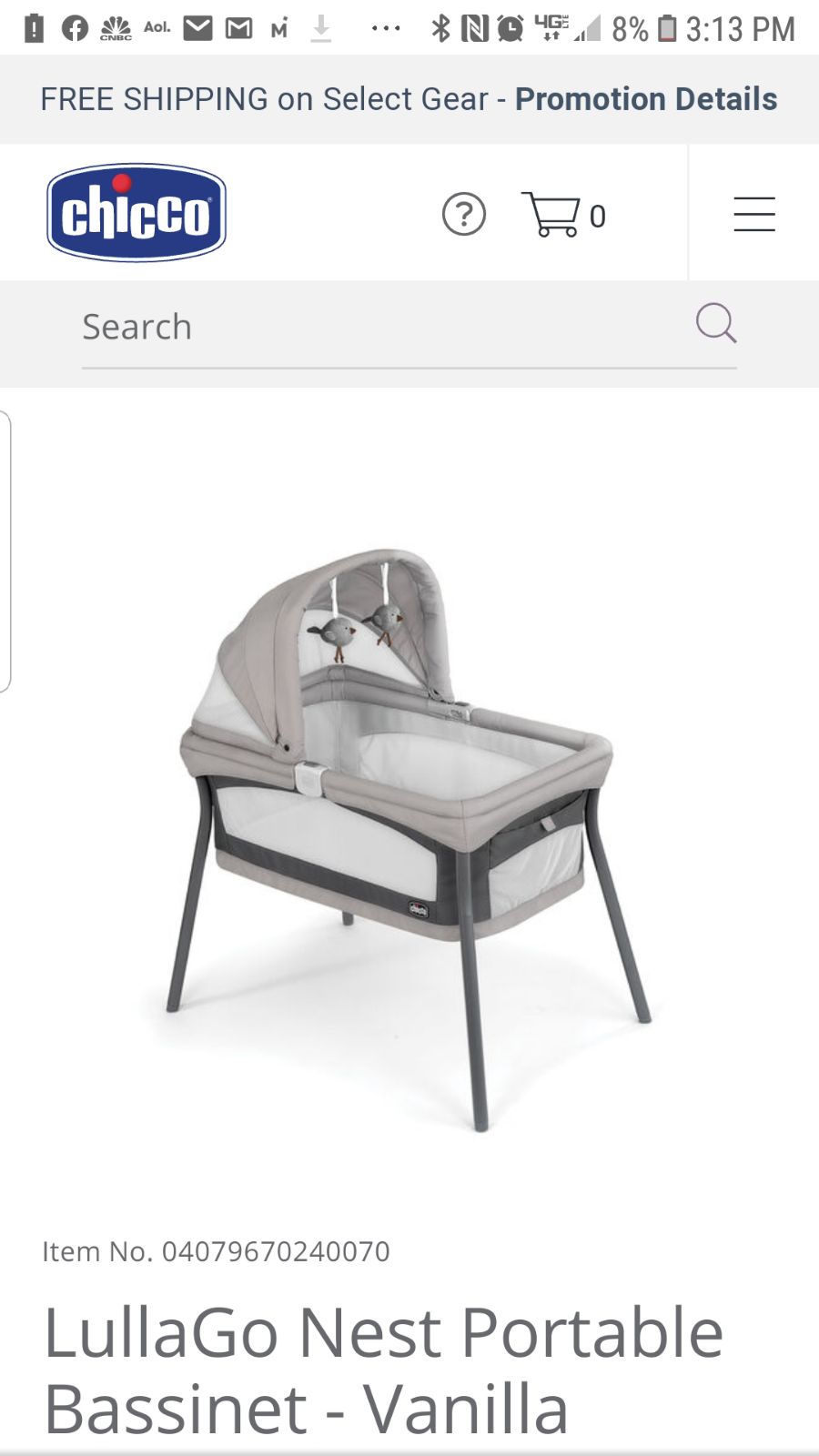 Chico Lullago Nest portable Bassinet