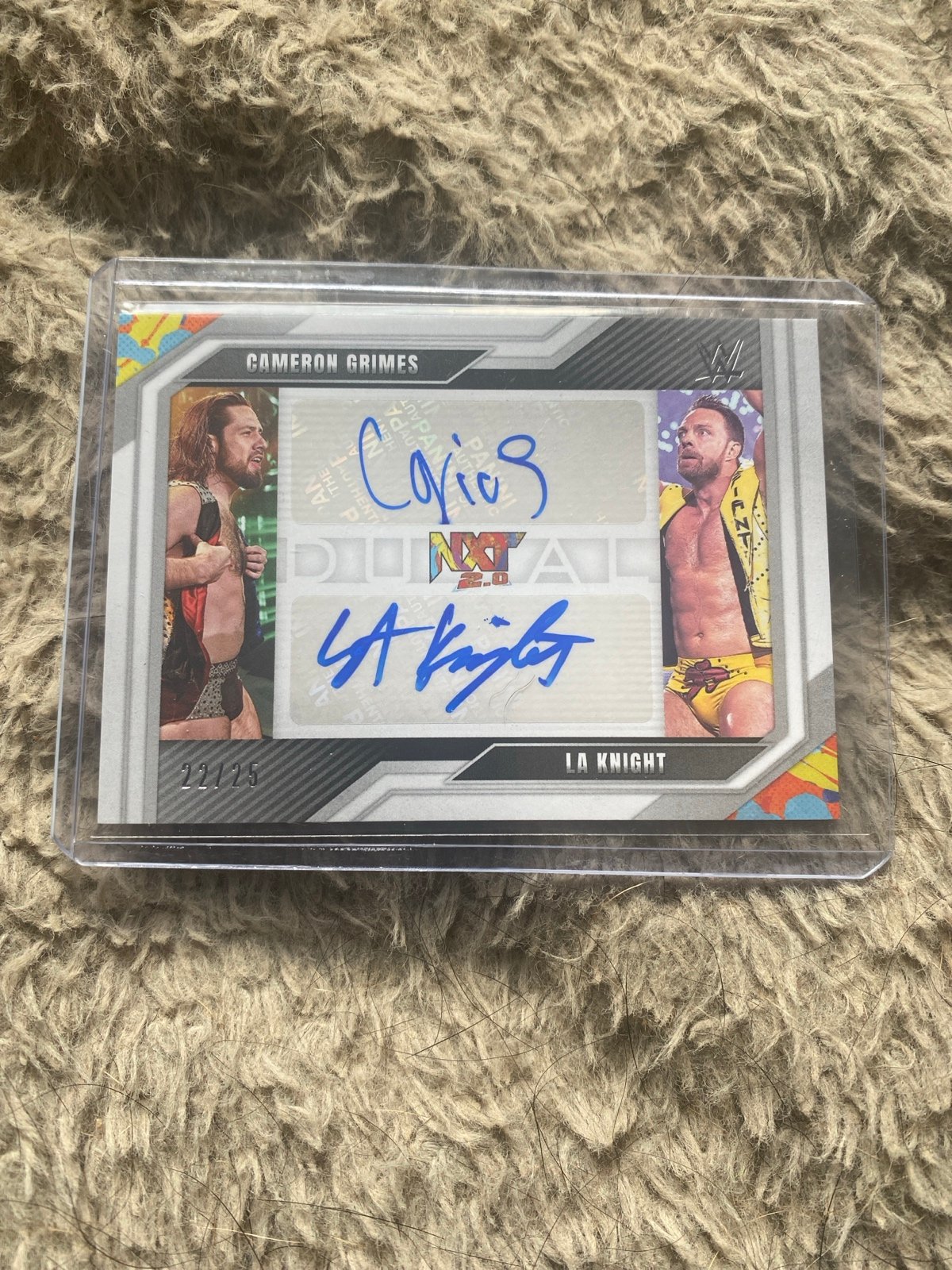 2022 Panini WWE NXT Cameron Grimes LA Knight Dual Auto #22/25