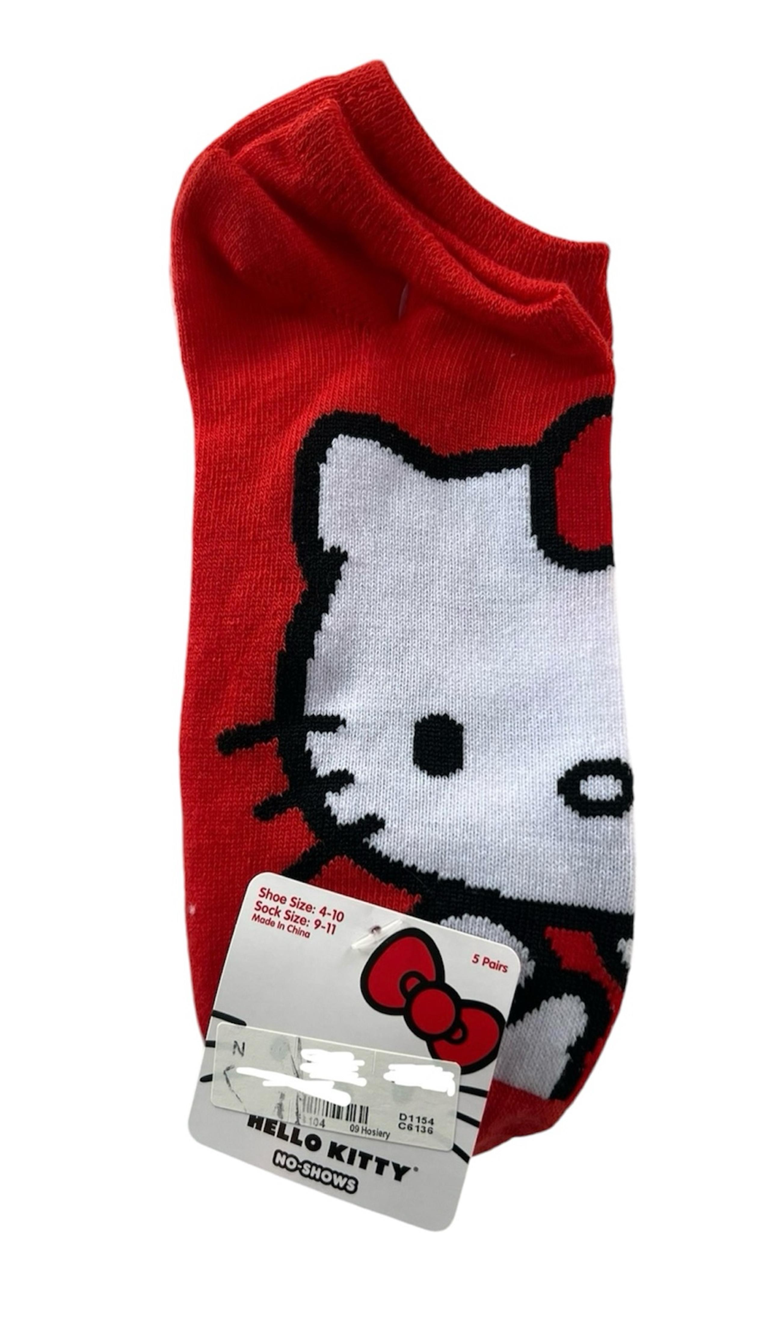 Official Sanrio Hello Kitty No Show Socks 5 Pair Sock Size 9-11