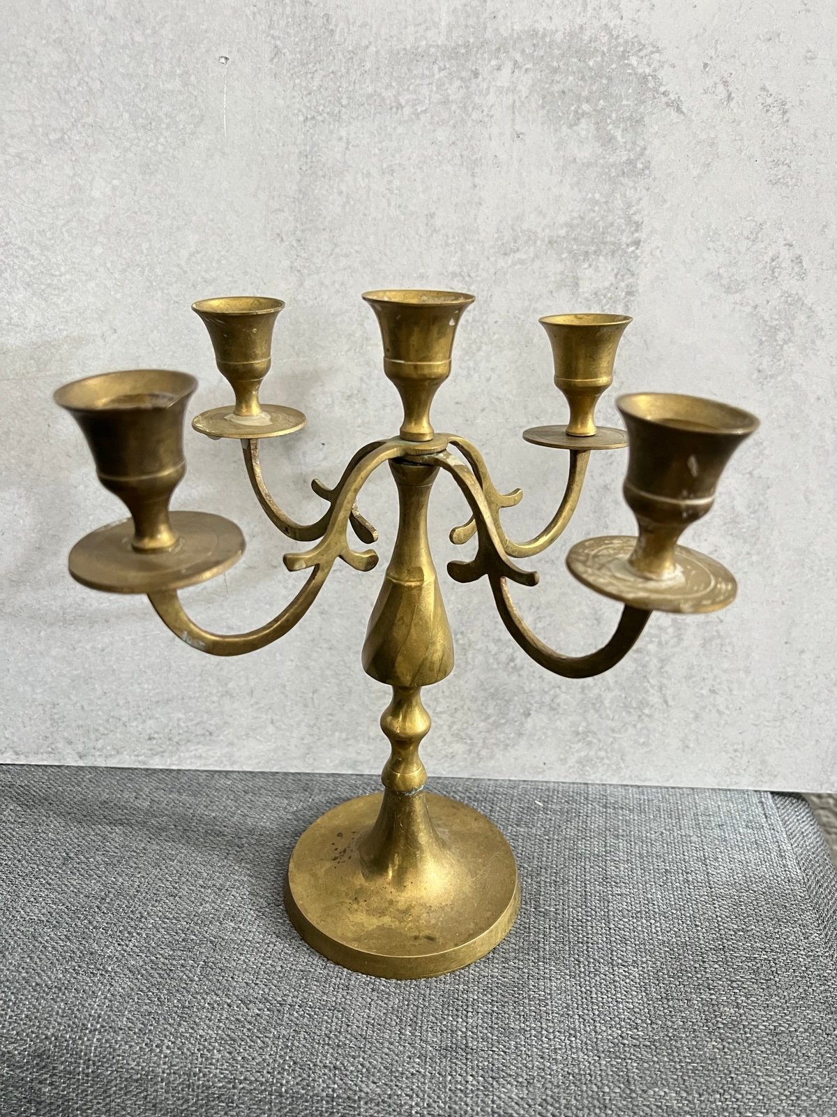 Vintage Aged Brass 4 Arm Candlelabra