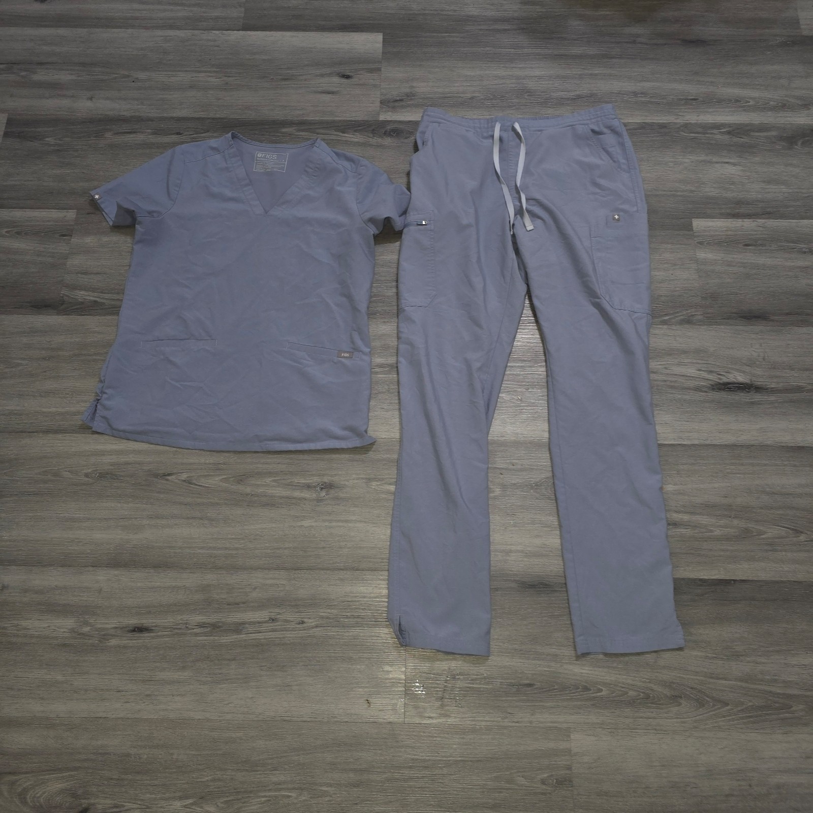 Figs CIEL Blue Scrub Set Top Small Pants Meduim Tall