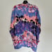 Victoria's Secret Blue Pink Floral Open Kimono PJ Sleep Gown Robe Sz XS / Small